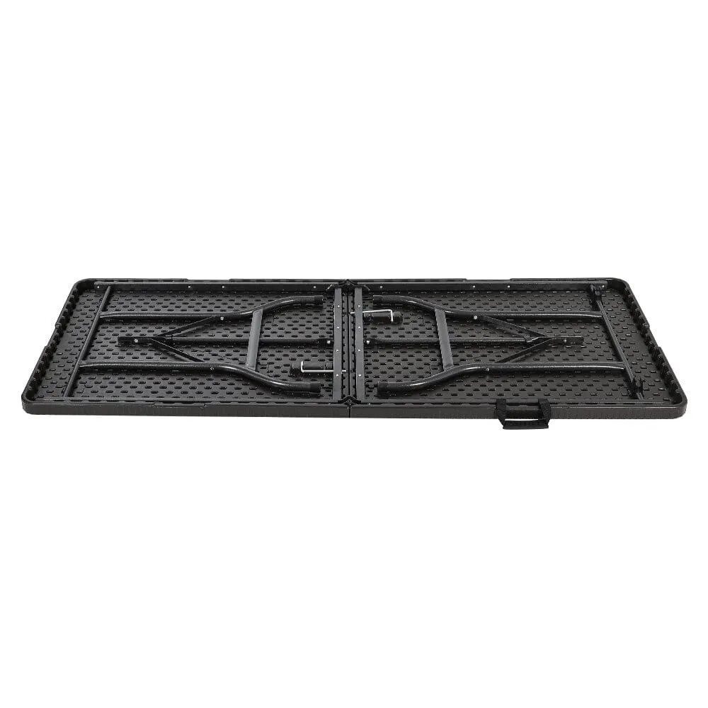 178cm L Folding Table Portable Outdoor Black Rattan Plastic Folding Table