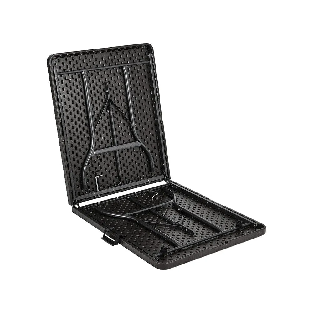 178cm L Folding Table Portable Outdoor Black Rattan Plastic Folding Table