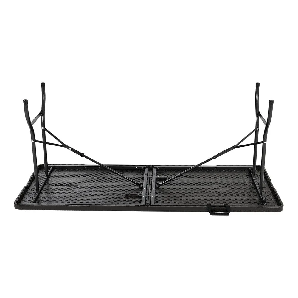 178cm L Folding Table Portable Outdoor Black Rattan Plastic Folding Table