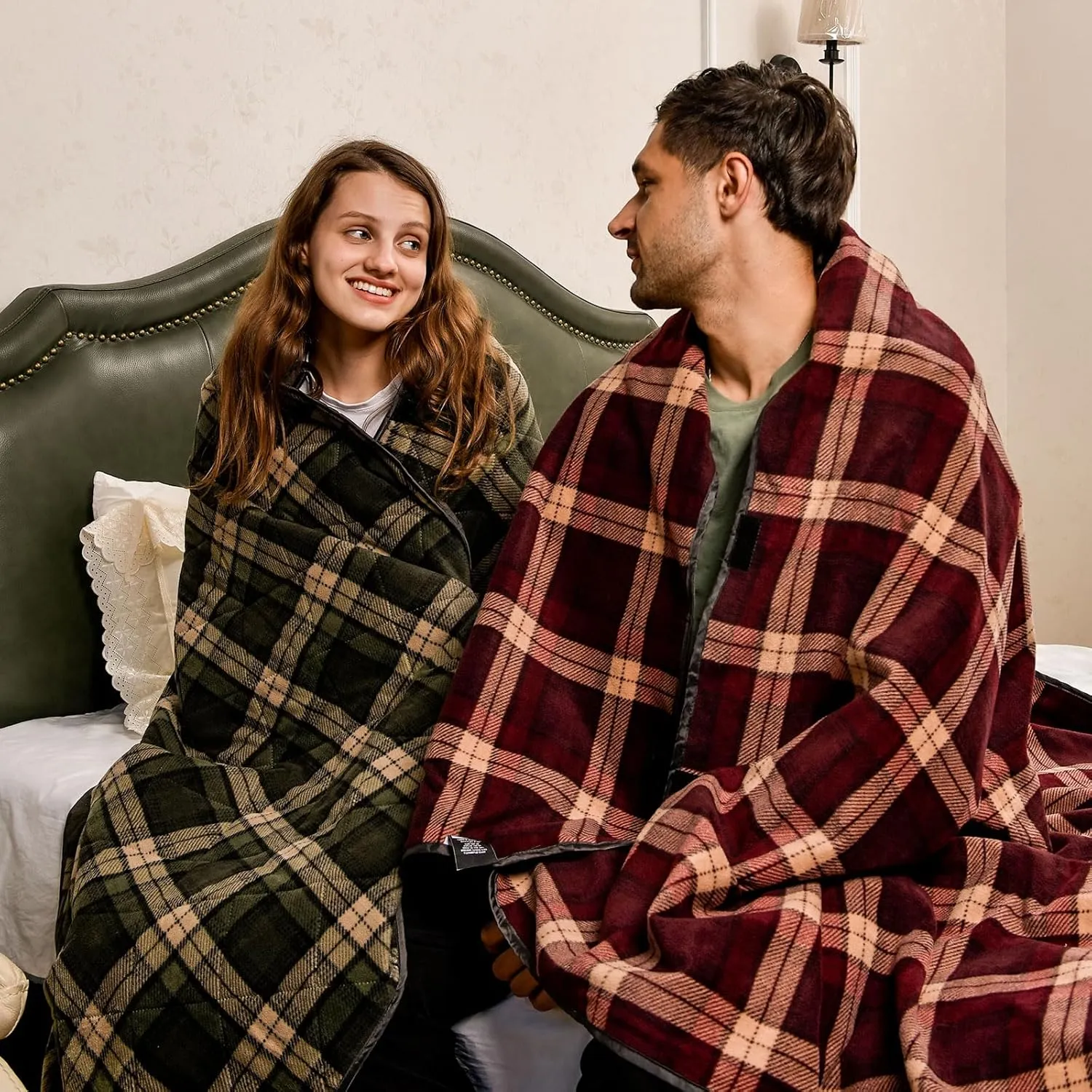 DUKUSEEK Waterproof Camping Blanket with Thick Fleece, Large Outdoor Blanket Windproof with Foldable Hood for Camping Stadium Sporting Events,79"x 58"