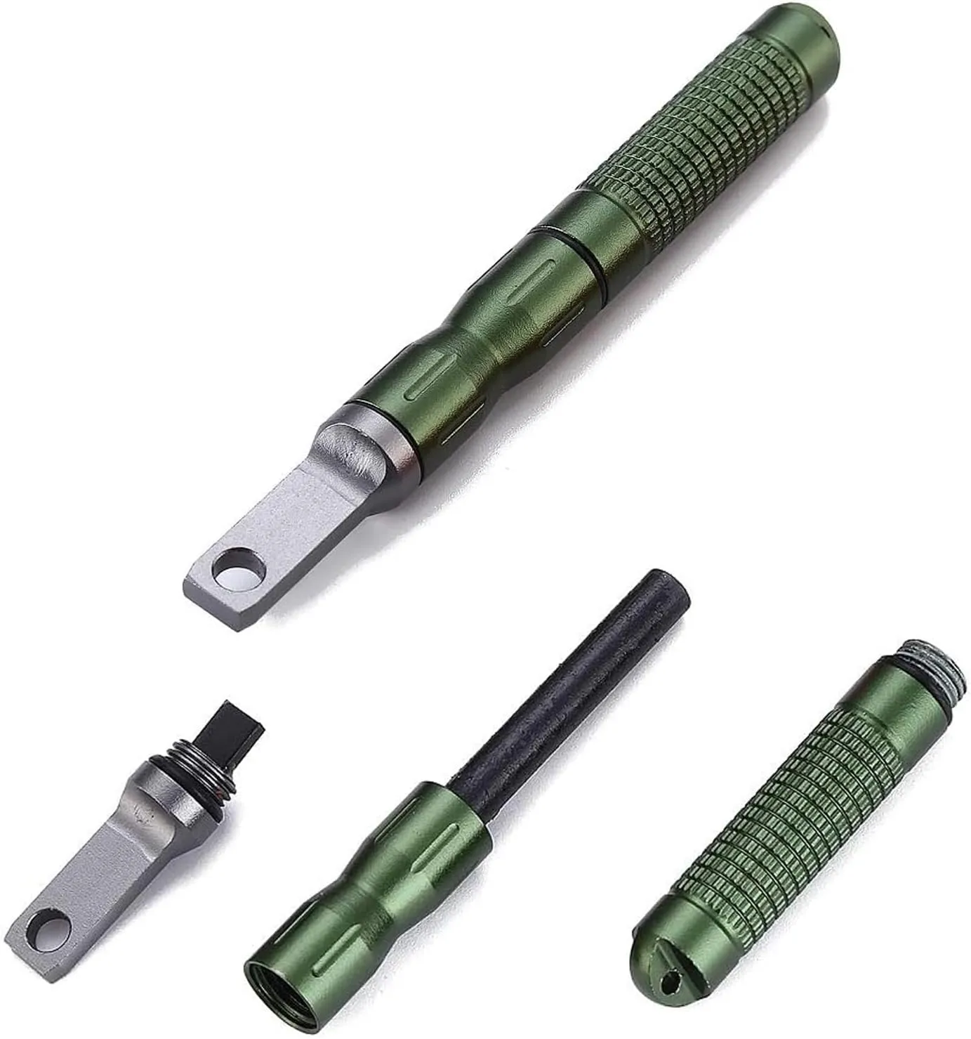 Fire Starter with Scraper Striker, Replaceable Threaded Ferro Rod Flint Fire Steel Magnesium Rod,Outdoor Camping Survival EDC Tool