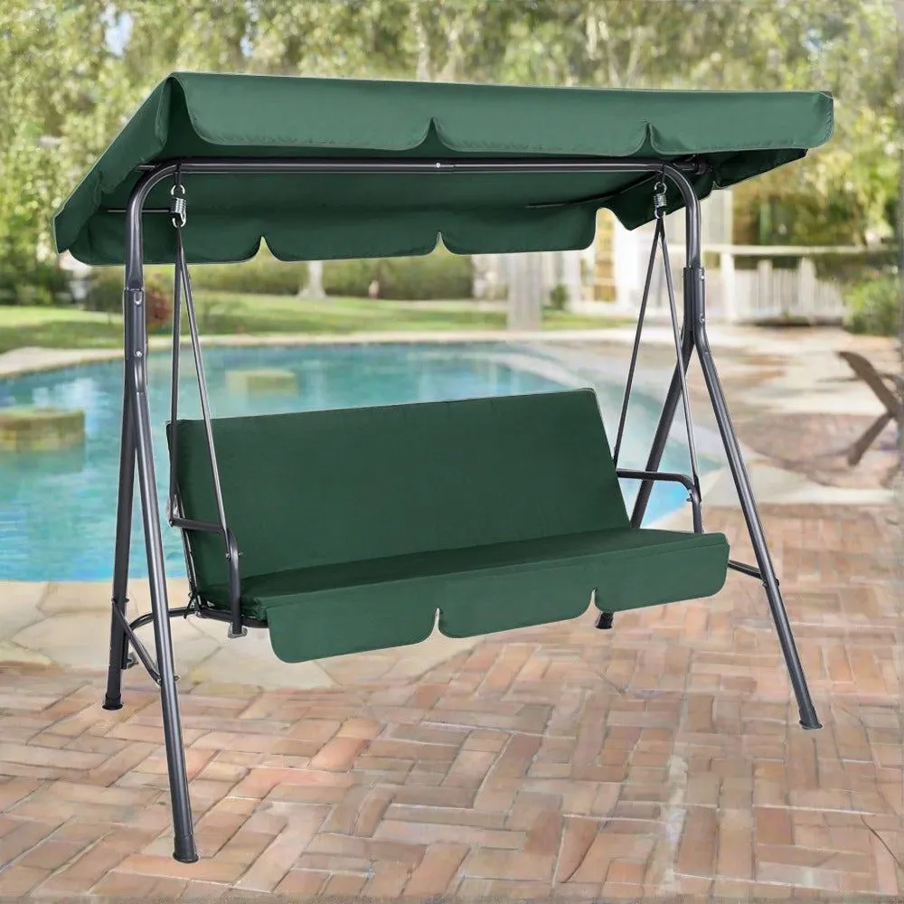 Gardeon Outdoor Swing Chair Garden Bench Furniture Canopy 3 Seater Green