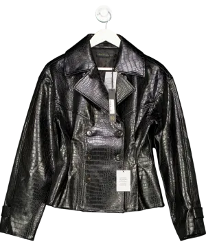 House of Harlow 1960 Women's Black X Revolve Theo Faux Croc Jacket UK S