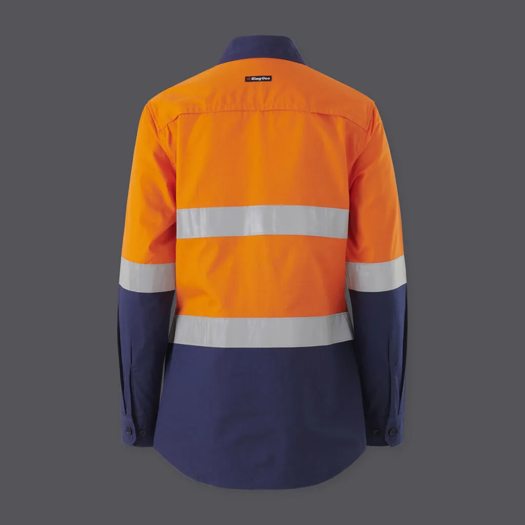 King Gee Women's Workcool Vented Spliced Spliced Shirt Taped Long Sleeve (K44227)