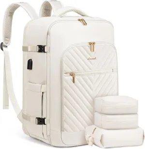 LOVEVOOK Large Travel Backpack for Women,Carry on Backpack Flight Approved,Personal Item Backpack Travel Bag with 3 Packing Cubes,Waterproof Back Pack TSA Fit 17inch Laptop Luggage with USB Port
