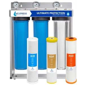 Whole House Water Filter System| ULTIMATE PROTECTION | 3 Stage Water Purifier Whole Home, Top-Tier Heavy Metal   Anti-Scale Filters, High Reduction in Scale, Chloramine, Chlorine, PFAs, Lead, Arsenic
